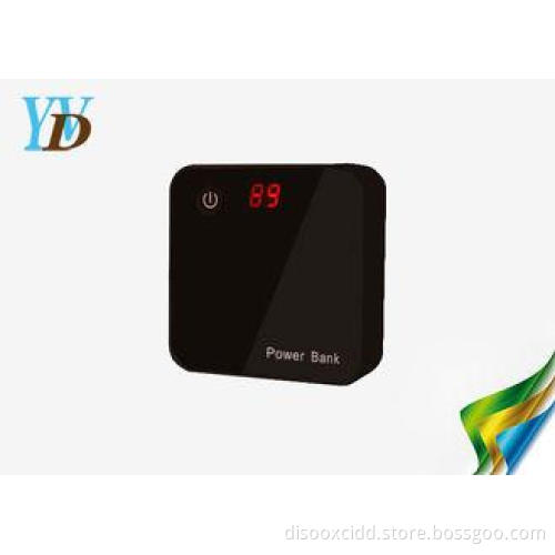 LCD Black ABS Square Rechargeable USB Gift Power Bank 5400